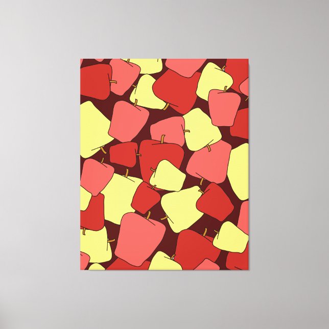 Red and Yellow Apples Pattern  Canvas Print (Front)