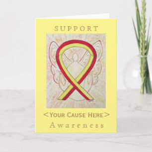Red and Yellow Awareness Ribbon Customised Card