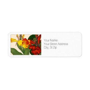 Red and Yellow Canna Flowers Return Address