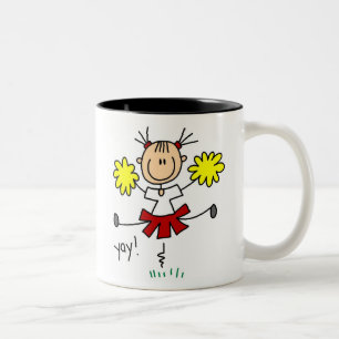 Red and Yellow Cheerleader T-shirts and GIfts Two-Tone Coffee Mug