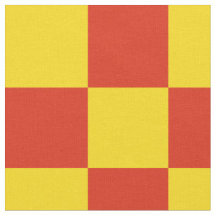 Red and yellow chequerboard pattern fabric