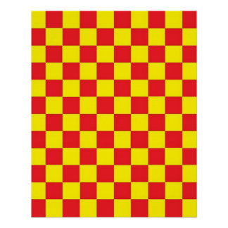 Red and Yellow Chequered CUSTOMIZABLE Poster