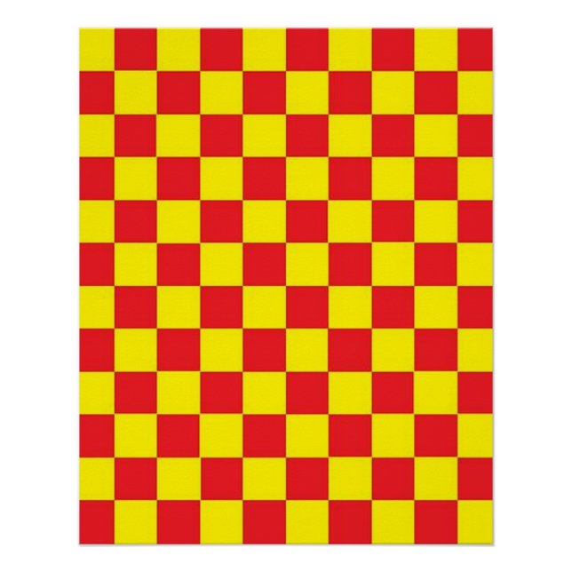 Red and Yellow Chequered CUSTOMIZABLE Poster (Front)