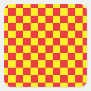 Red and Yellow Chequered CUSTOMIZABLE STICKER