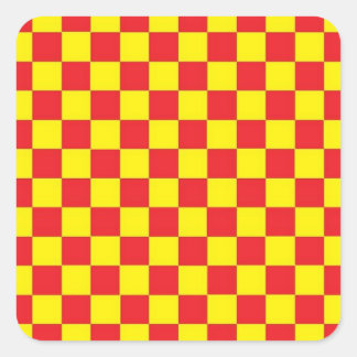 Red and Yellow Chequered CUSTOMIZABLE STICKER