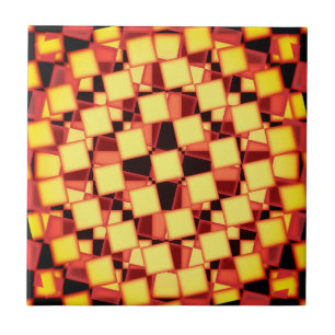 Red and yellow chequered pattern tile