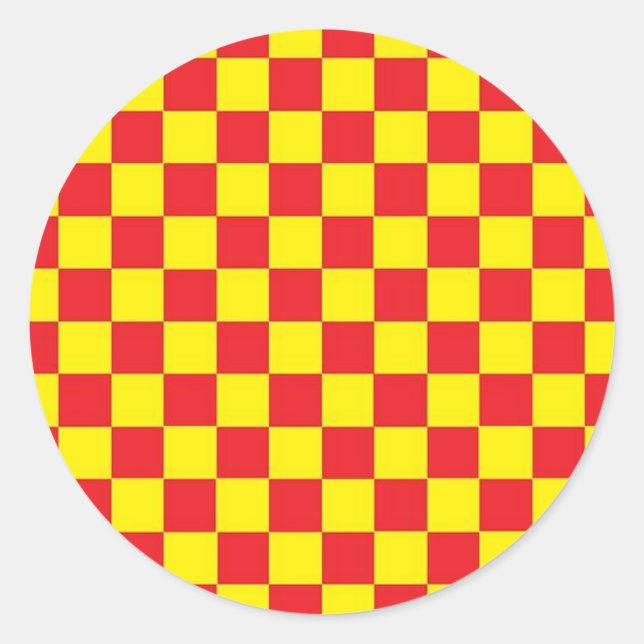 Red and Yellow Chequered STICKER (Front)