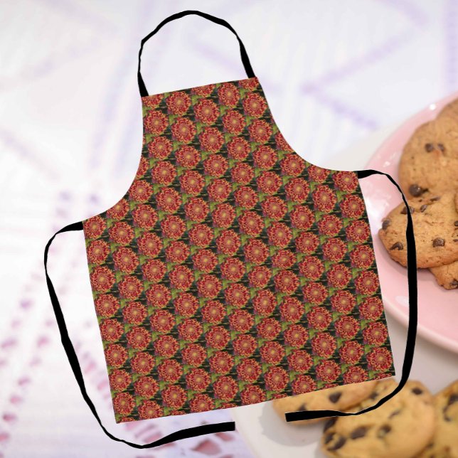 Red and Yellow Chrysanthemum Floral Apron (In Situ Kitchen)