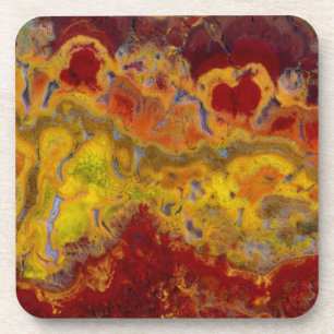 Red and yellow Crayloa Jasper Coaster