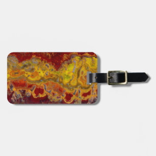 Red and yellow Crayloa Jasper Luggage Tag