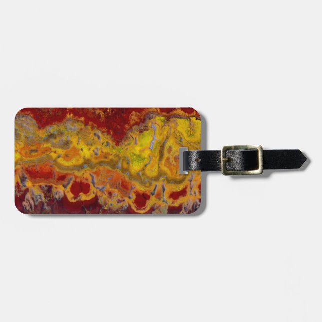 Red and yellow Crayloa Jasper Luggage Tag (Front Horizontal)