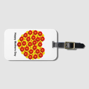 Red and yellow dahlia flowers Happy Mothers Day Luggage Tag