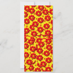Red and yellow dahlia flowers holiday card