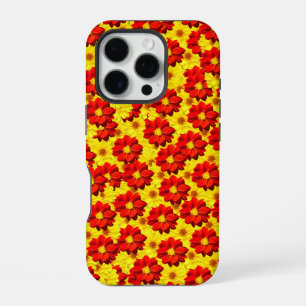 Red and yellow dahlia flowers iPhone 16 pro case
