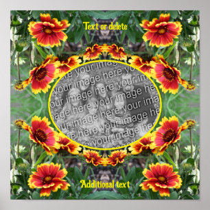 Red And Yellow Daisy Frame Create Your Own Photo Poster
