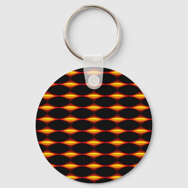 Red And Yellow Diamond Pattern Key Ring (Front)