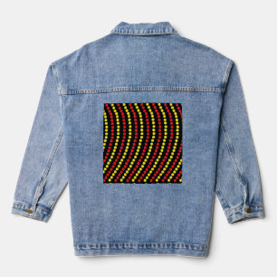 Red and Yellow Dots Cool Denim Jacket