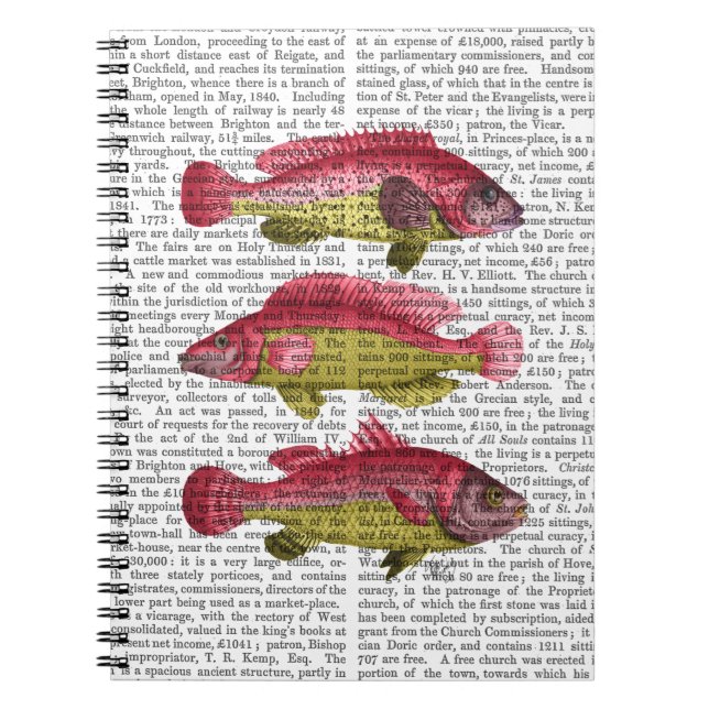 Red and Yellow Fantasy Fish Trio Spiral Notebook (Front)