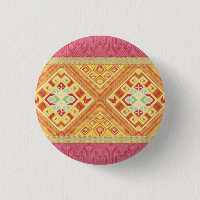 Red and yellow Feathers Button (Front)