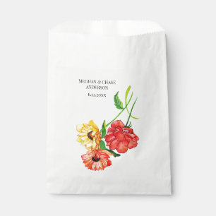 Red and Yellow Floral Bouquet Favour Bags