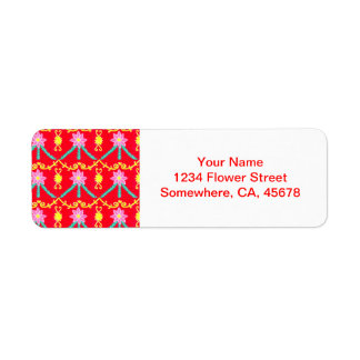 Red and Yellow Floral Tile Pattern