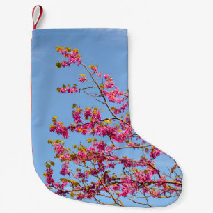 RED AND YELLOW FLOWER UNDER BLUE SKY SMALL CHRISTMAS STOCKING