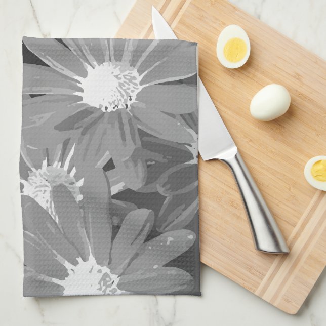 Red and Yellow Flowers 2 Tea Towel (Quarter Fold)