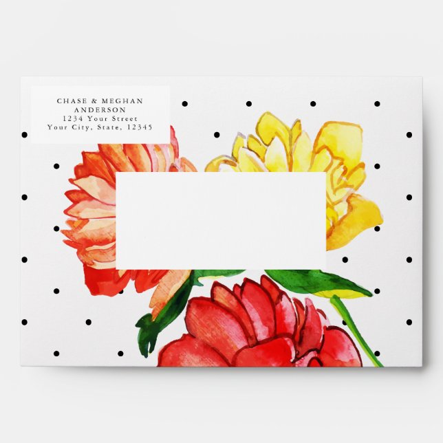 Red and Yellow Flowers Envelope (Front)