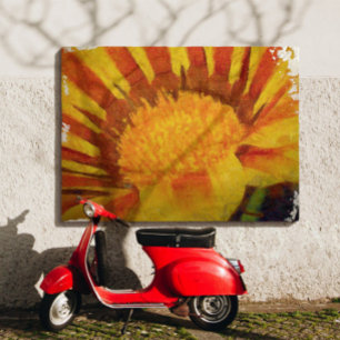Red and Yellow Gazania Acrylic Painting Canvas Print