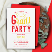 Red and Yellow Gold Graduation Party