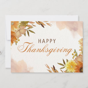 Red and Yellow Happy Thanksgiving Holiday Card