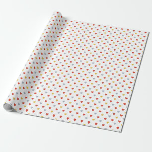 Red And Yellow Hearts Wrapping Paper