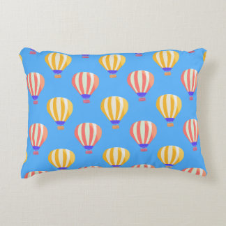 Red and Yellow Hot Air Balloons Pattern Decorative Cushion