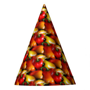 Red and Yellow Peppers Party Hat