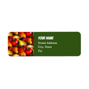 Red and Yellow Peppers Return Address Label