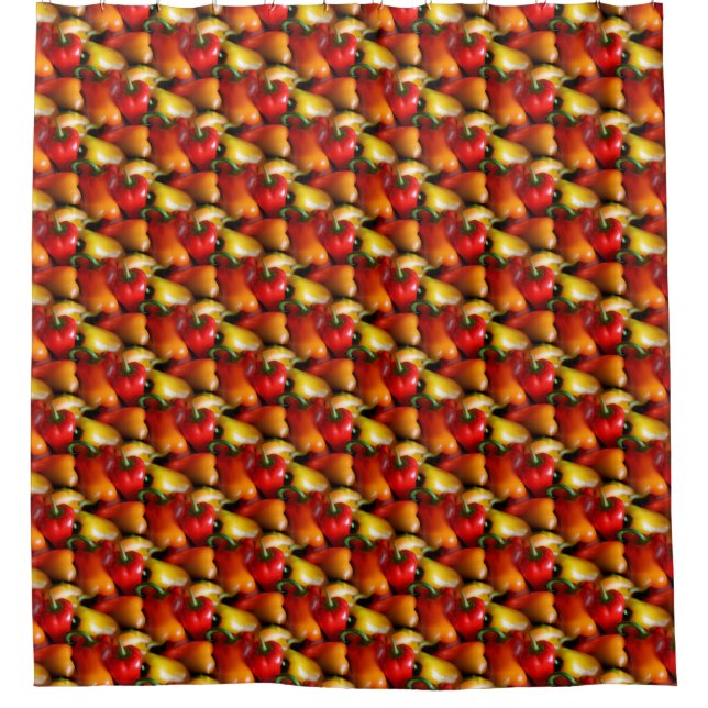 Red and Yellow Peppers Shower Curtain (Front)