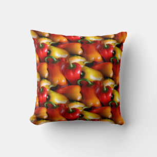 Red and Yellow Peppers Throw Pillow