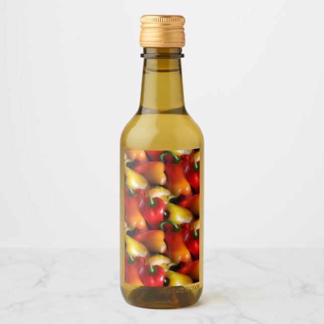 Red and Yellow Peppers Wine Label (Front)
