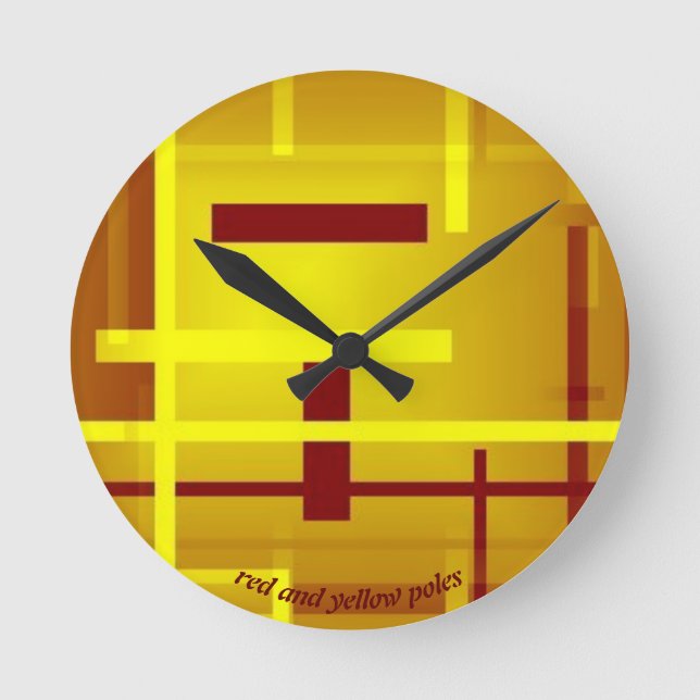 Red and Yellow Poland Round Clock (Front)