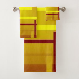 Red and Yellow Poles Bath Towel Set
