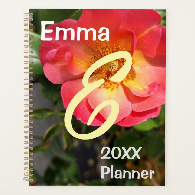 Red and Yellow Rose Flower Planner (Front)