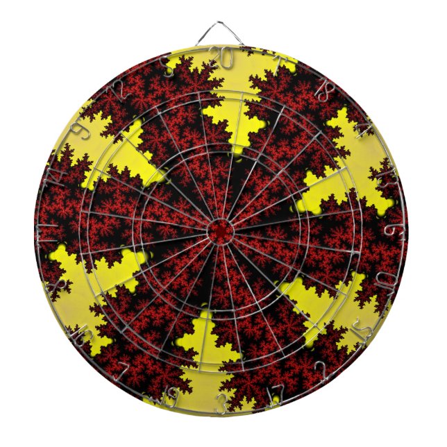 Red and Yellow Snowflake Dartboard (Front)