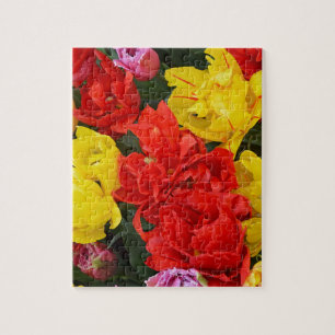 Red and yellow spring tulips jigsaw puzzle
