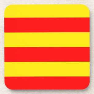 Red and Yellow Stripes Design Coaster