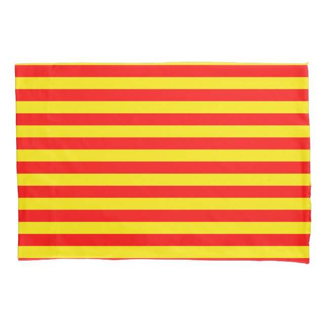 Red and Yellow Stripes Design Pillowcase (Front)