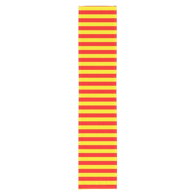 Red and Yellow Stripes Design Short Table Runner (Front)