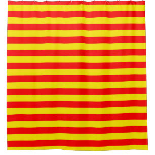 Red and Yellow Stripes Design Shower Curtain