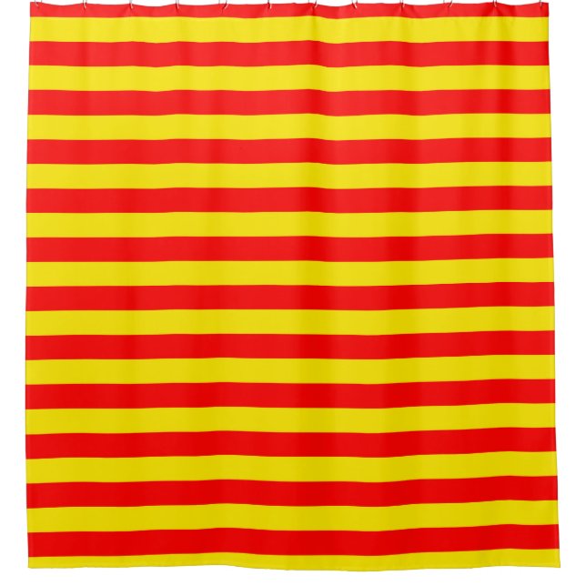 Red and Yellow Stripes Design Shower Curtain (Front)