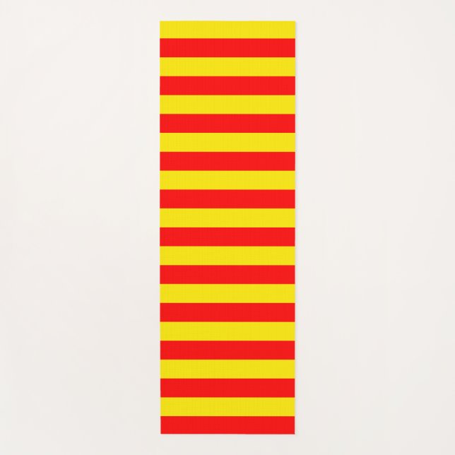 Red and Yellow Stripes Design Yoga Mat (Front)