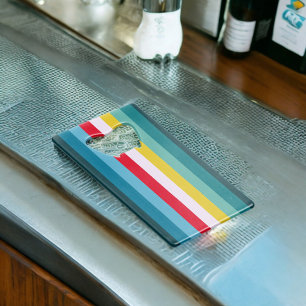 Red and Yellow Stripes in between Blue Shades
